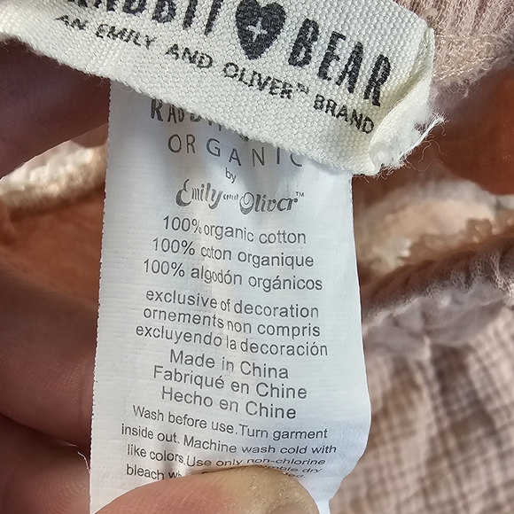 RABBIT BEAR “ORGANIC”- SET OF 5 2TOPS &  2 Bloomers  1 One Piece 0-6 Months #P - Picture 4 of 7